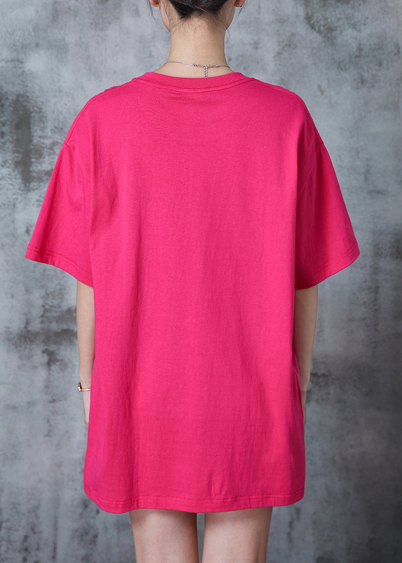 Rose Oversized Print Cotton Tank Tops Summer