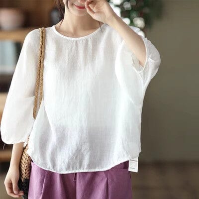 Summer Loose Linen T-shirt
