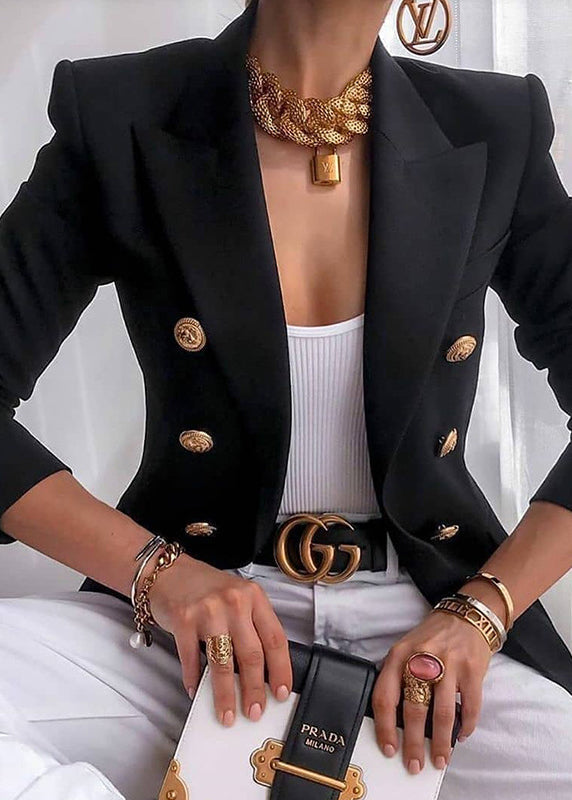 Style White Notched Button Suit Coats Fall