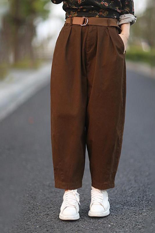 Limited Stock- Pure Color Bloom Pants With Belt