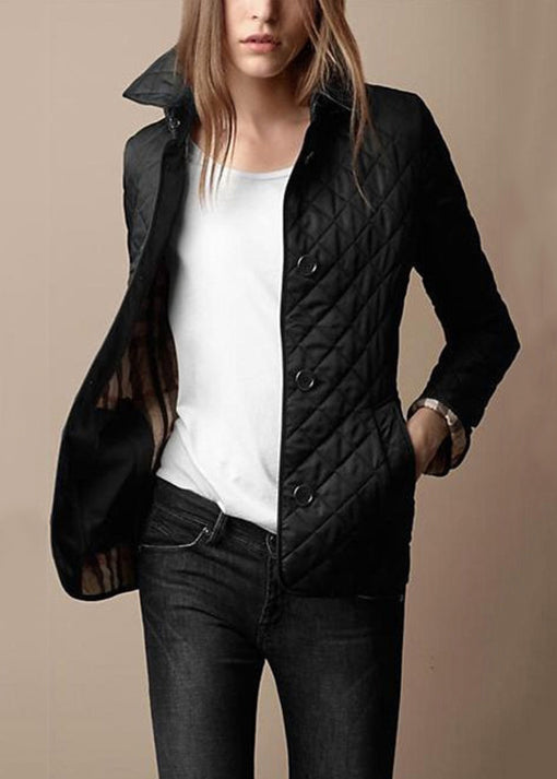 Apricot Peter Pan Collar Button Fine Cotton Filled Jacket Winter