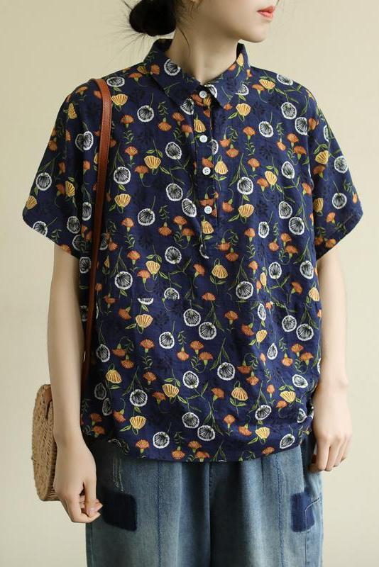 Limited Stock- Summer Flower Print Thin Cotton T-shirt