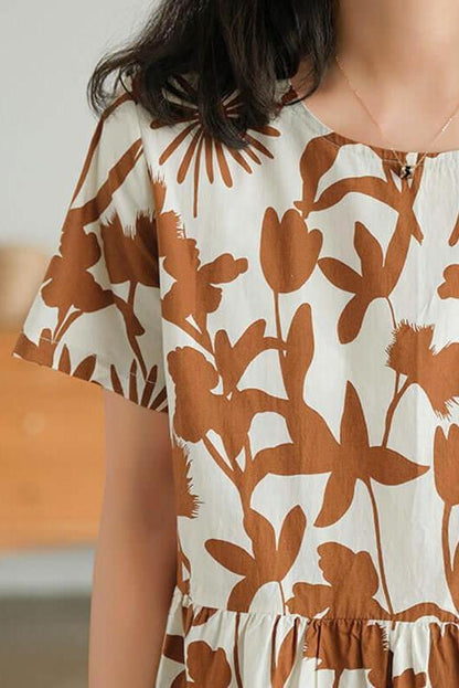Limited Stock- 100% Cotton O-neck Dress