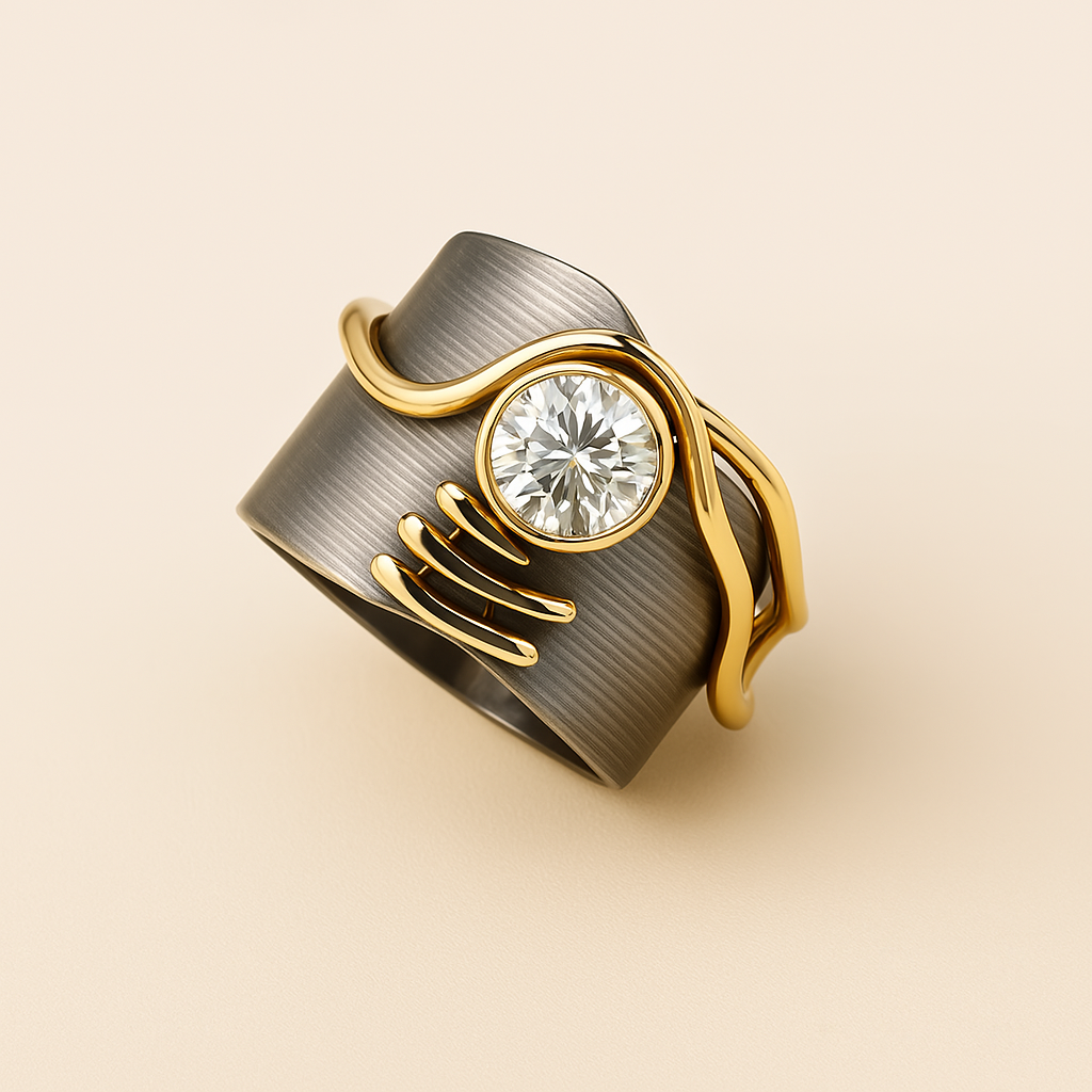Dark Silver Zirconia Ring