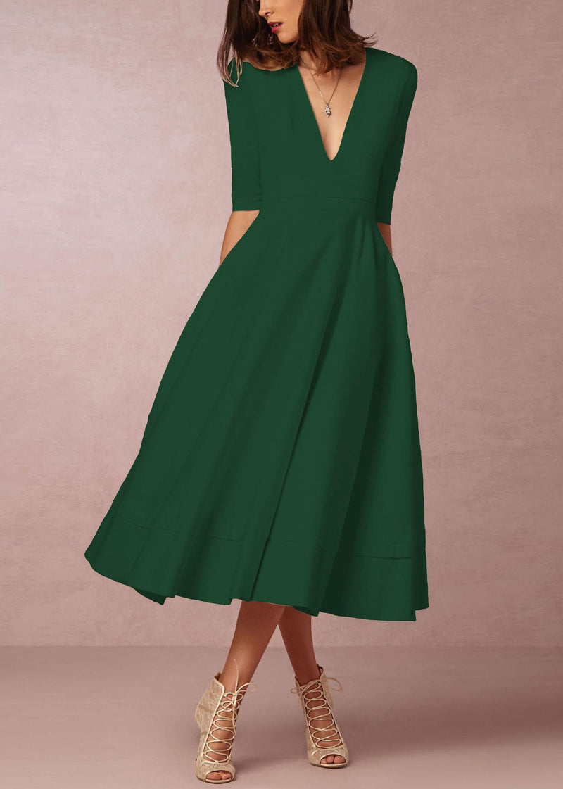 White V Neck Wrinkled Exra Large Hem Dresses Summer