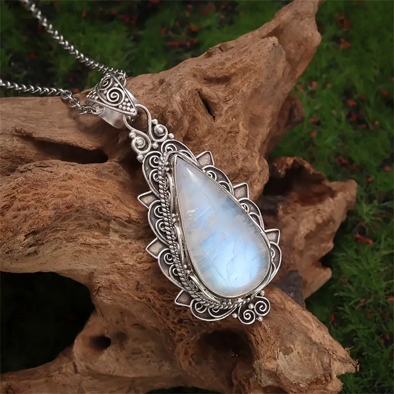Moonstone Drop Necklace
