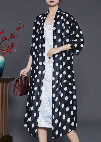 Diy Black Oversized Print Chiffon Upf 50+ Cardigans Summer