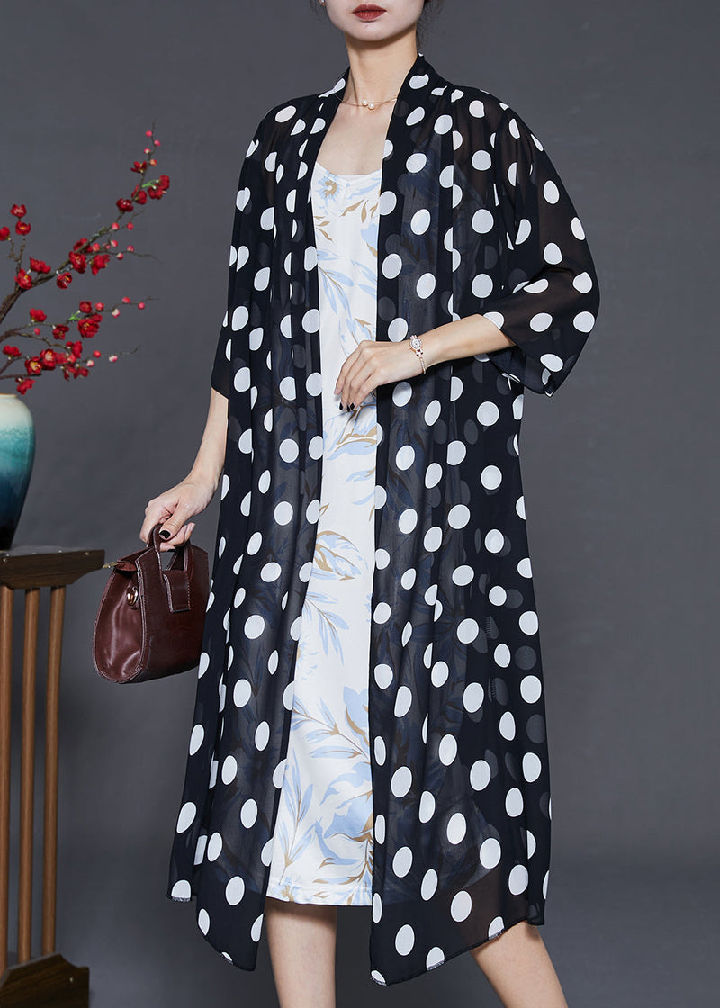 Diy Black Oversized Print Chiffon Upf 50+ Cardigans Summer