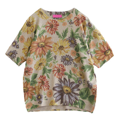 Stylish Print Cotton Knitted T-shirt
