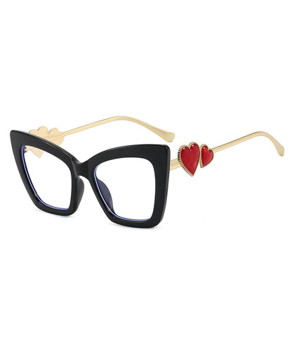 ' Red Heart Square Flat Mirror