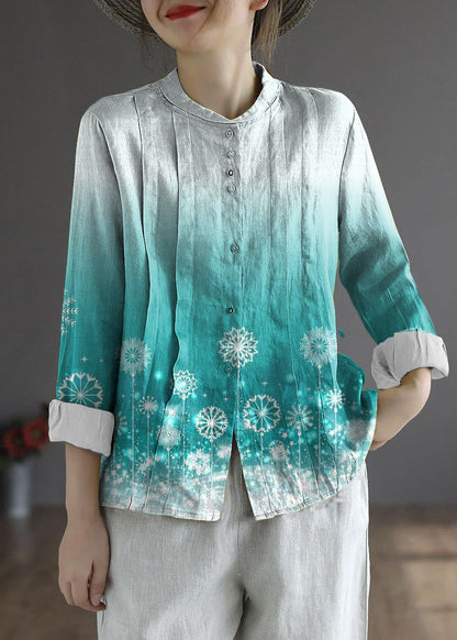 Yellow Button Fall Top Long Sleeve Linen