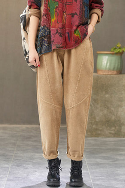 Loose Corduroy High Waist Slacks Harem Corduroy Pants