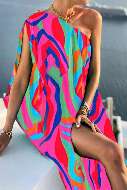 Alyse One Shoulder A-line Party Maxi Dress