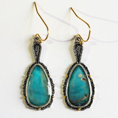 Rounded Turquoise Stone Earrings