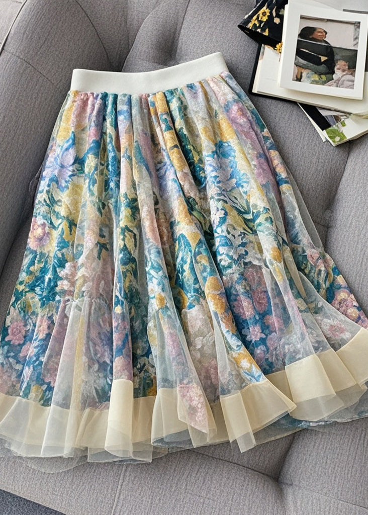 Print Exra Large Hem Tulle Skirt Summer