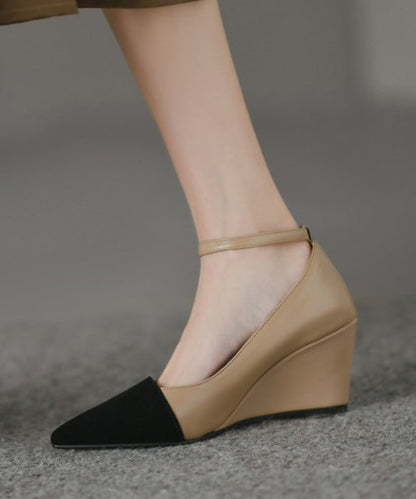 New Wedge Pointed Toe High Heels Buckle Strap