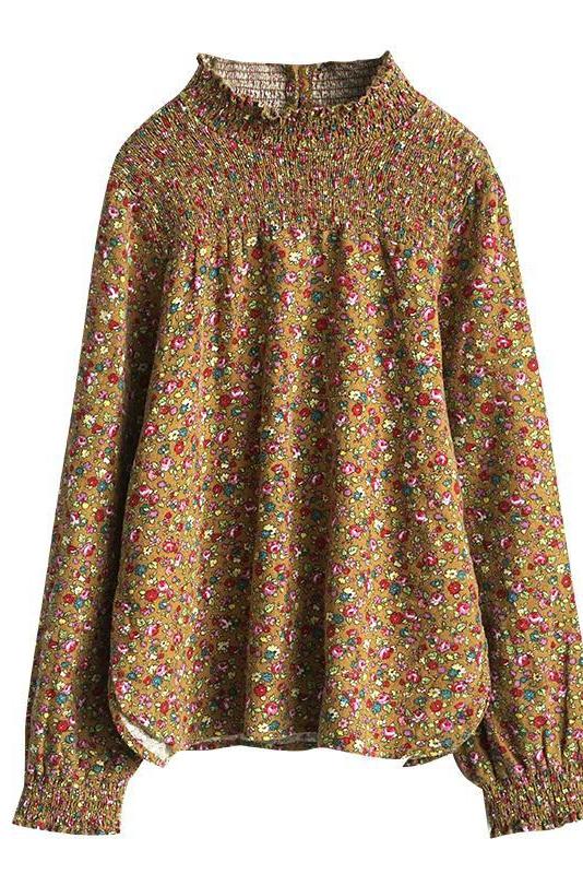 Autumn Elastic High Neckline T-shirt