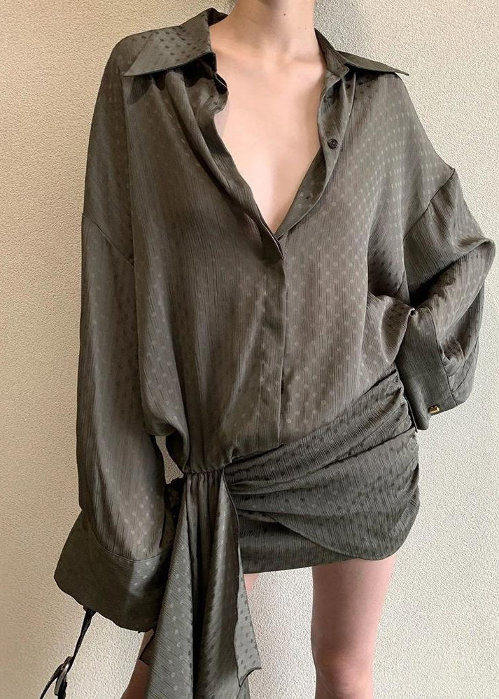 Original Design Unique Shirt Wrap Hip Dress Summer