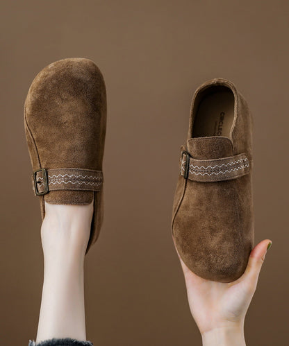 New Light Camel Suede Platform Haken Shoes