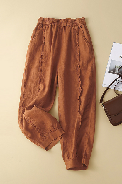 Summer Cotton Pants Stitching Harem Pants