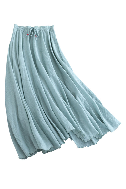Summer Retro Cotton Linen White Skirt Long Skirt