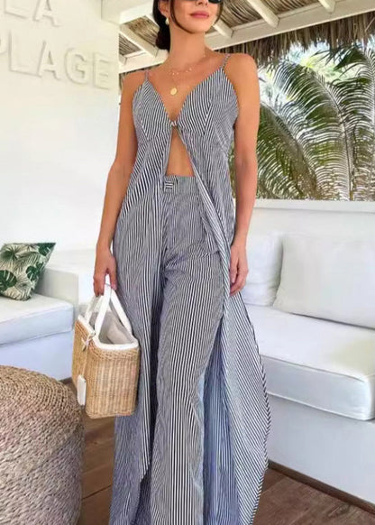 Summer New Fashionable Printed Spaghetti Strap Top and Pants Suit