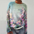Comstylish Women's Gradient Oil Painting Knitted Sweater