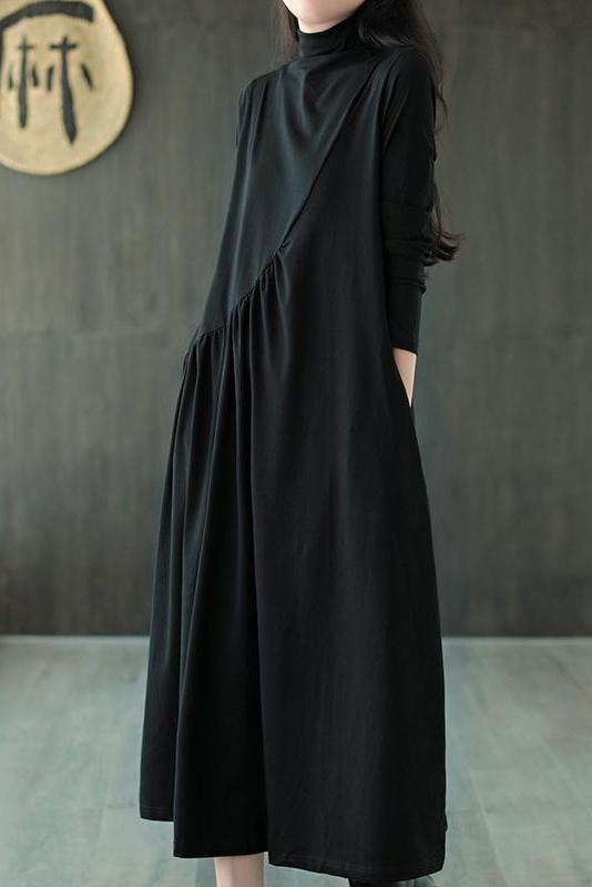 Limited Stock- Draped High Neckline Dress