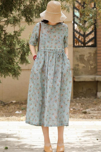 Summer Maxi Dresses Loose Linen Clothes