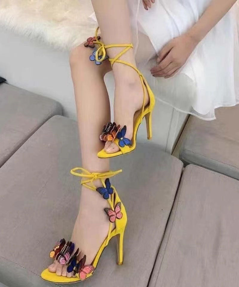 New Summer Strap Butterfly Stiletto High Heel Sandals