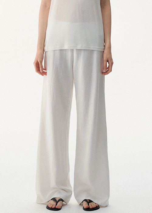 White High Waist Linen Pants Summer