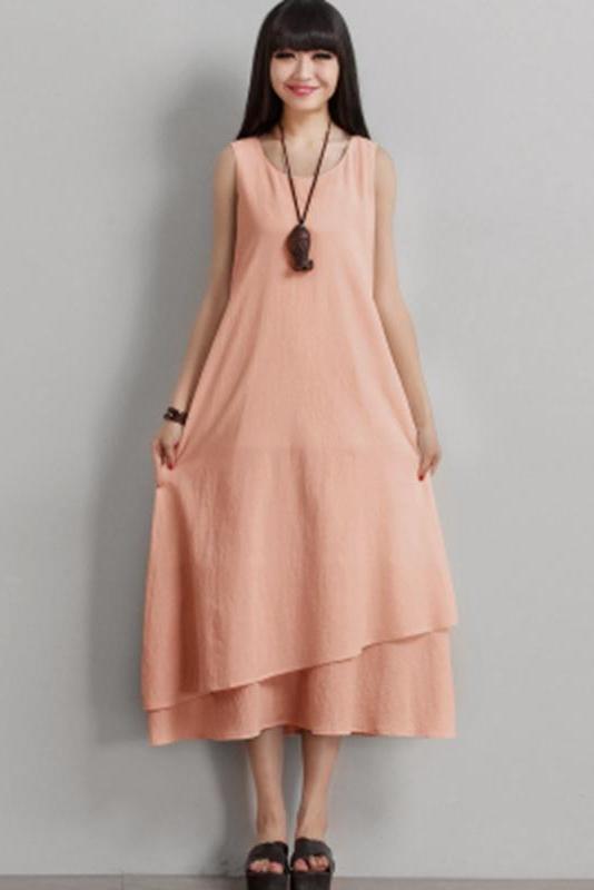 Sleeveless Cotton Maxi Dresses Clothes