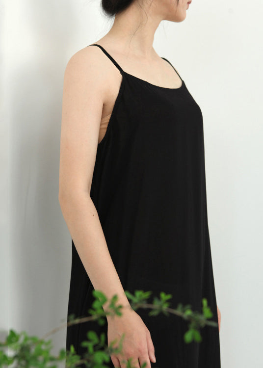 Original Design Dark Grey Cotton Spaghetti Strap Dress Summer