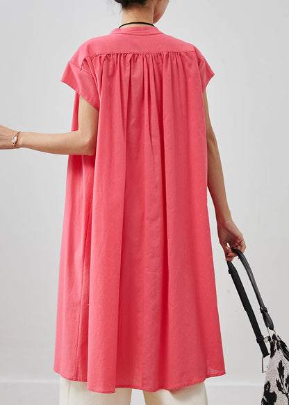 Pink Oversized Cotton Mid Dress Summer