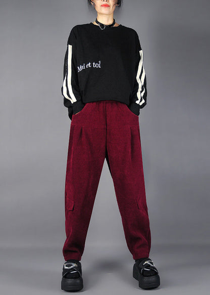 Mulberry Oversized Pockets Corduroy Pants Spring