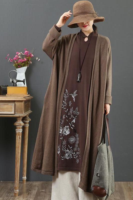 Organic Loose V Neck Knit Cardigan