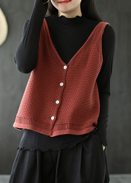 Blue V Neck Button Fall Knit Vest