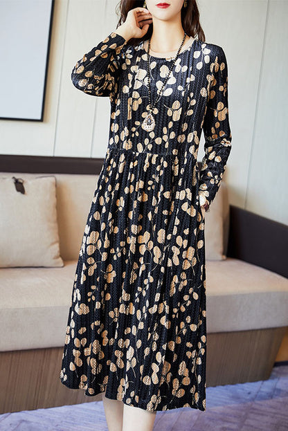 - Water Ripple Velvet Dress