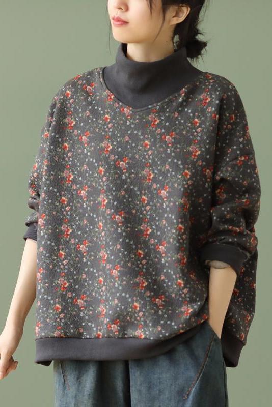 Limited Stock- Loose Print Turtleneck Blouse