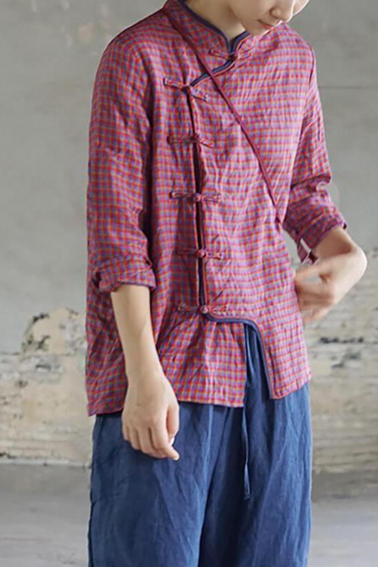 Limited Stock- Retro Plaid 100% Linen Shirt