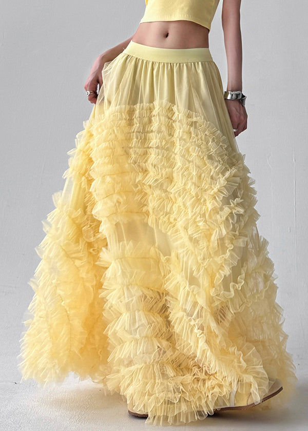Yellow Original Design Tulle Skirt Summer