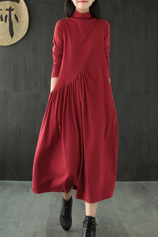 Limited Stock- Draped High Neckline Dress