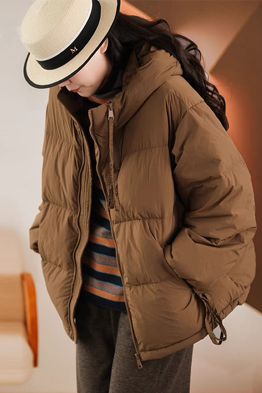 - Winter Color Hooded Short Down Jacket