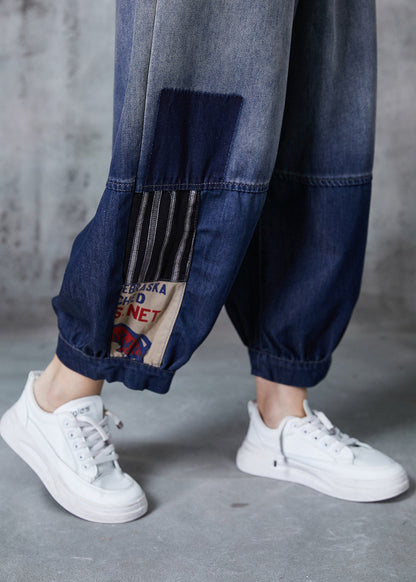 Gradient Color Oversized Patchwork Denim Pants Summer