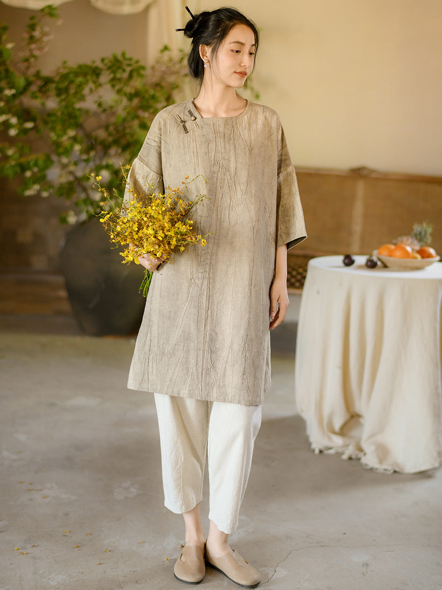 Summer Loose Linen Short Dress