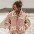 Women's Vintage Floral Patchwork Cozy Knit Sweater artswardrobe