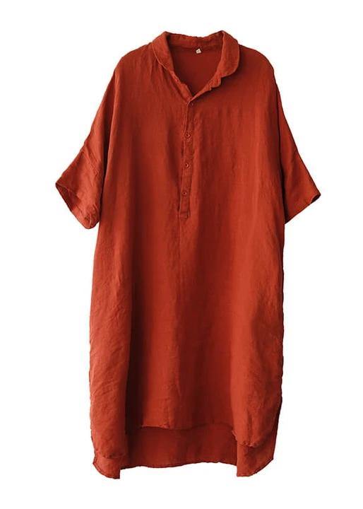 - Red Linen Pure Shirt