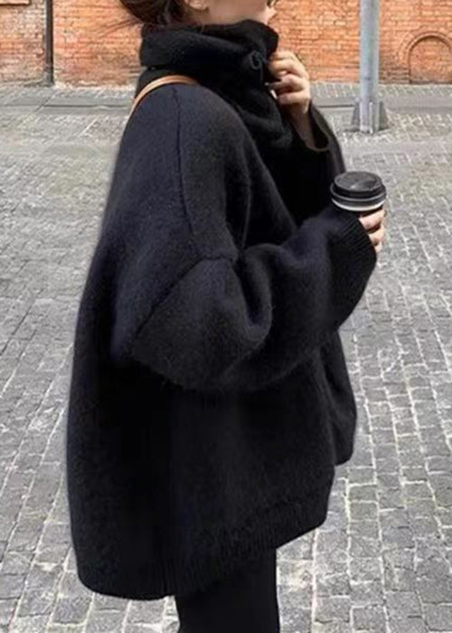 Brown V Neck Pockets Cotton Knit Cardigans Long Sleeve