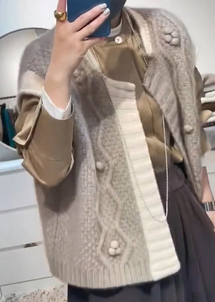 New Apricot Grey Versatile Wool Vest Autumn