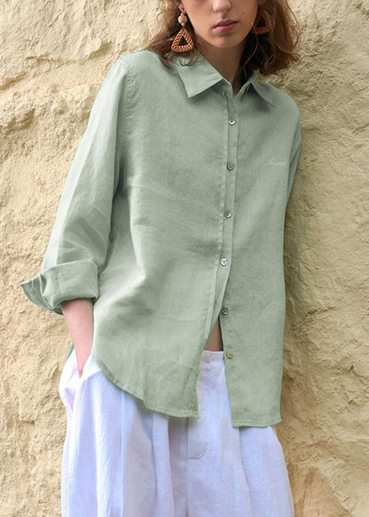 Italian White Peter Pan Collar Embroidered Cotton Blouses Summer